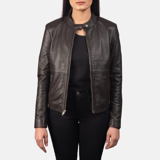 Rave Brown Leather Biker Jacket