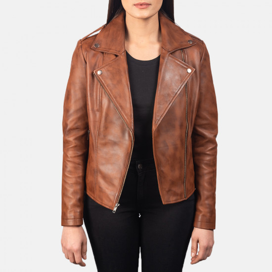 Flashback Brown Leather Biker Jacket