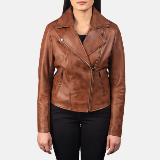 Flashback Brown Leather Biker Jacket