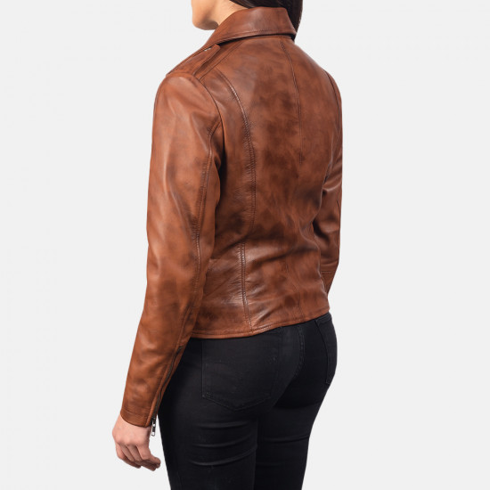 Flashback Brown Leather Biker Jacket