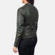 Kelsee Distressed Black Leather Biker Jacket